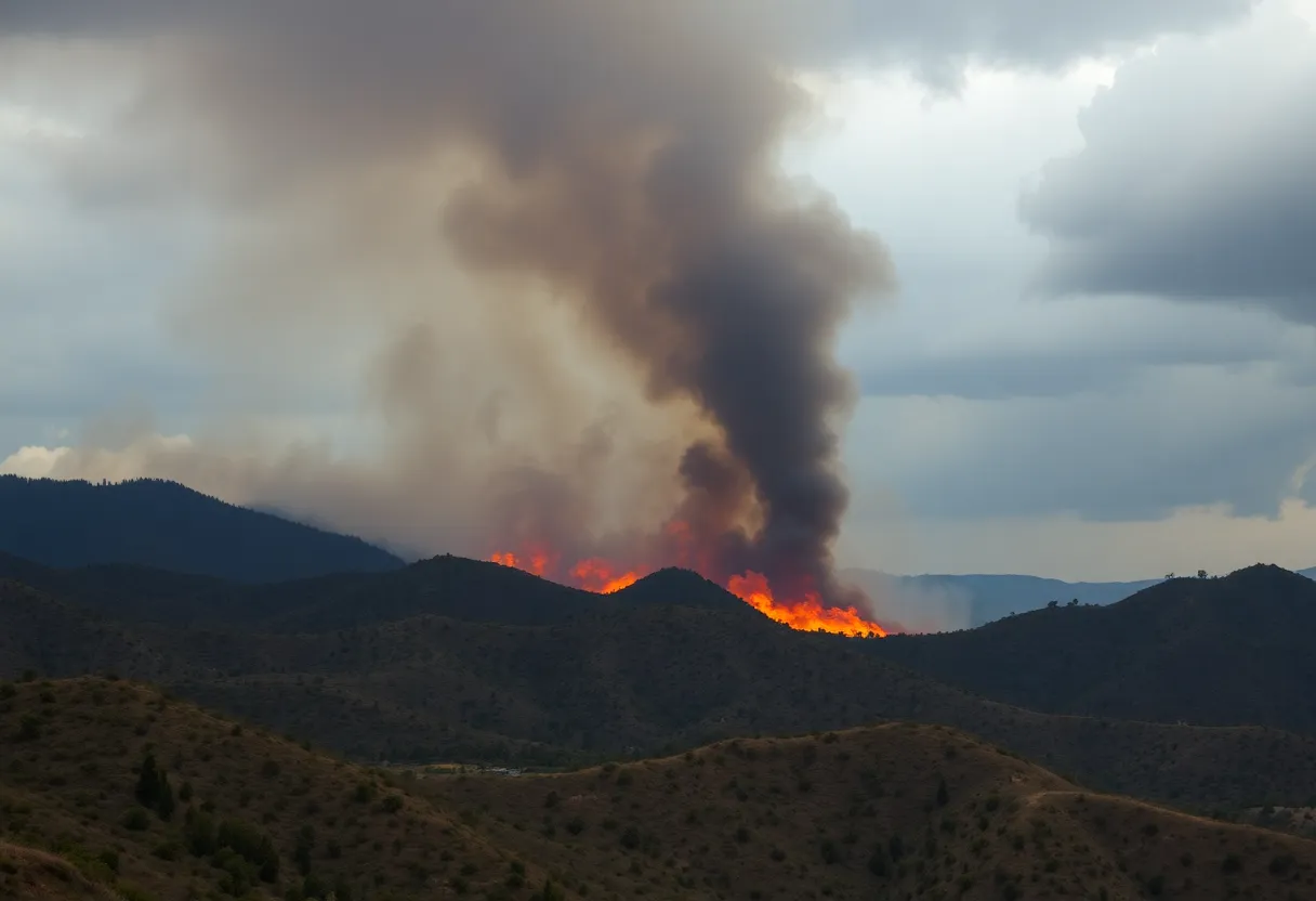 Wildfire burning in Los Angeles County