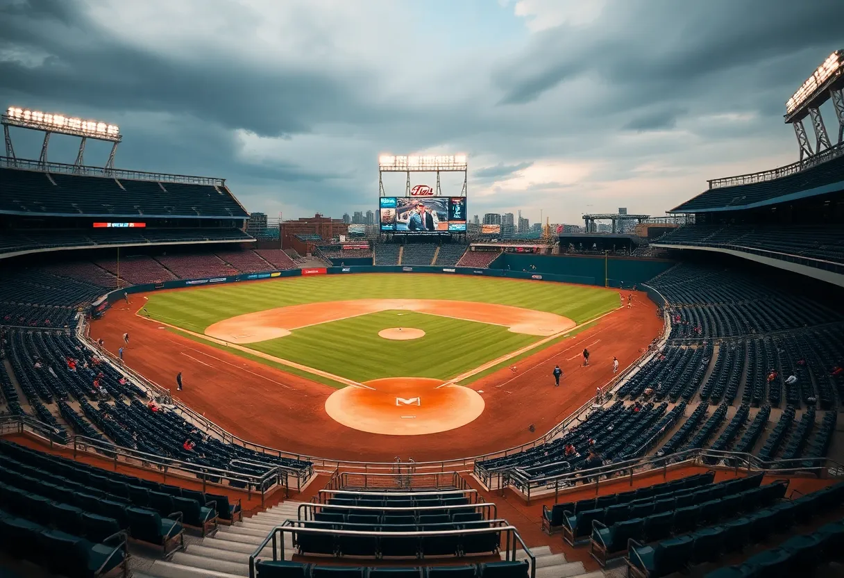 Tribute ceremony with baseball elements