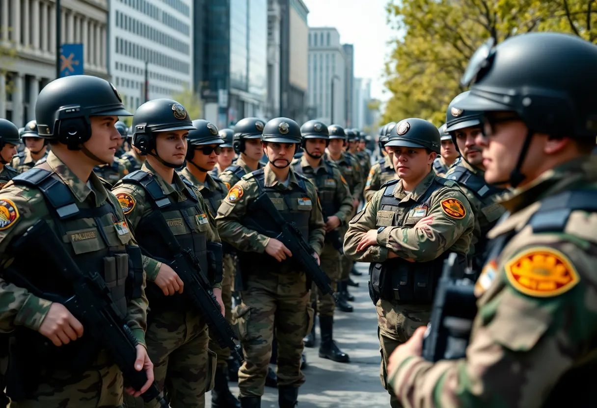 National Guard troops in Los Angeles during law enforcement activities