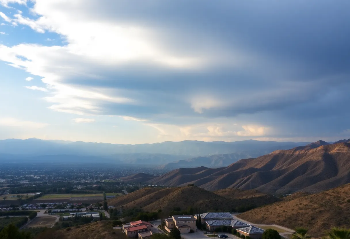 View of San Gabriel Mountains in Pomona Valley