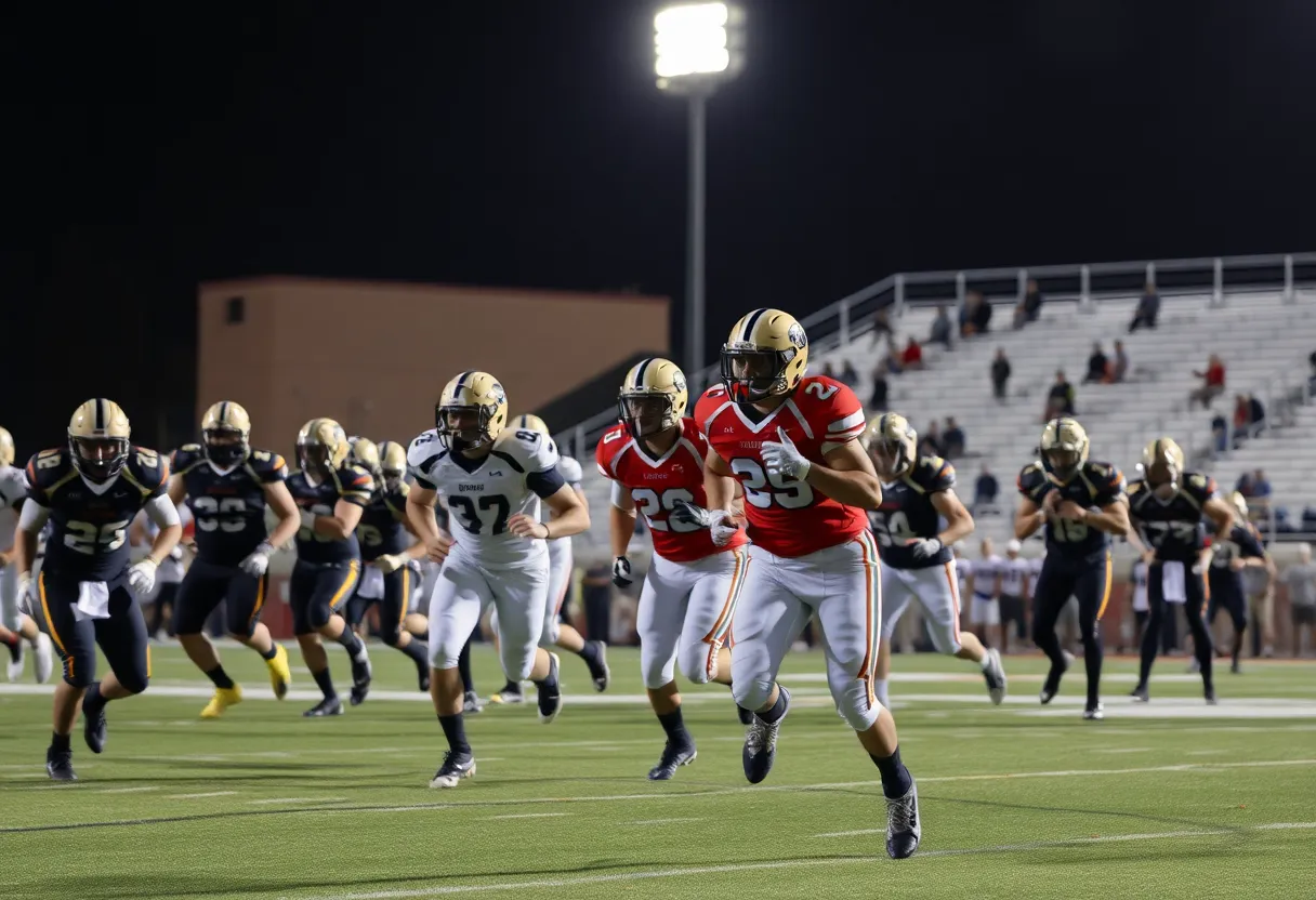 High school football players competing in Southern California