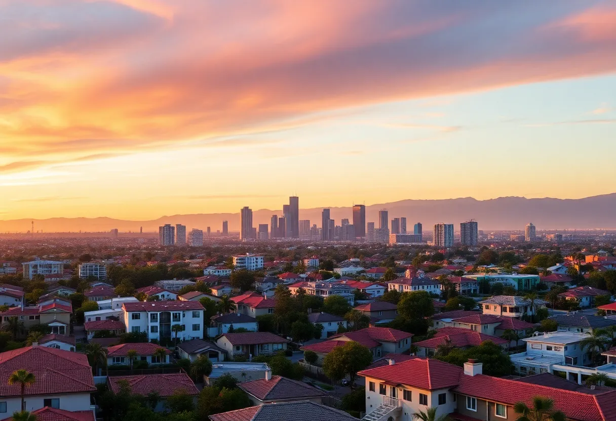 Skyline view of Southern California housing developments