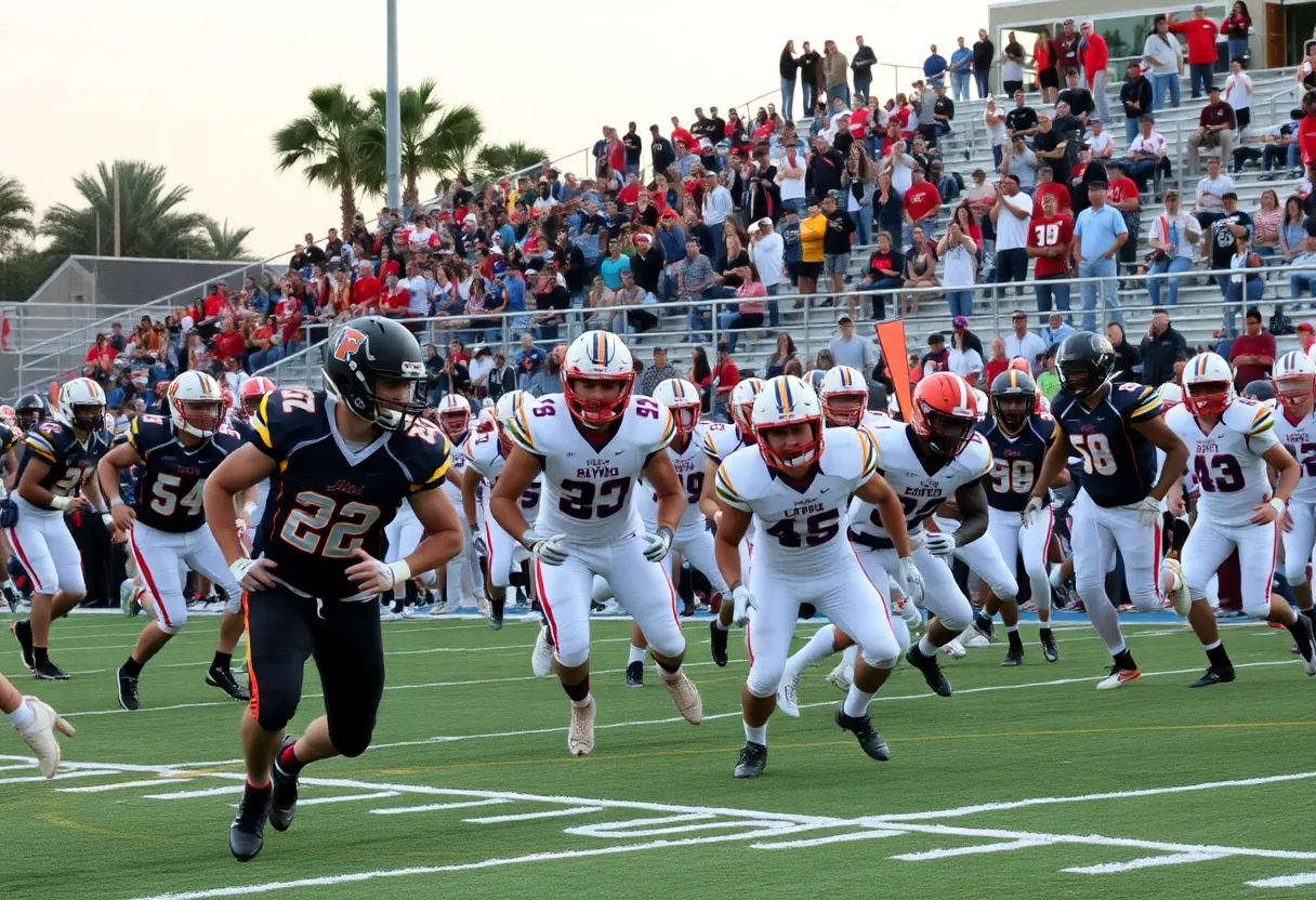 High school football game in Southern California