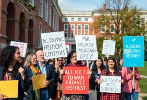Protest at University of California for funding restoration