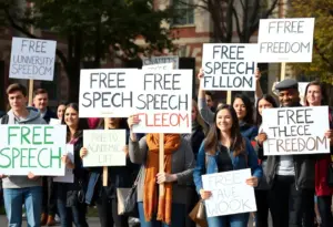 Group of University of California students advocating for academic freedom