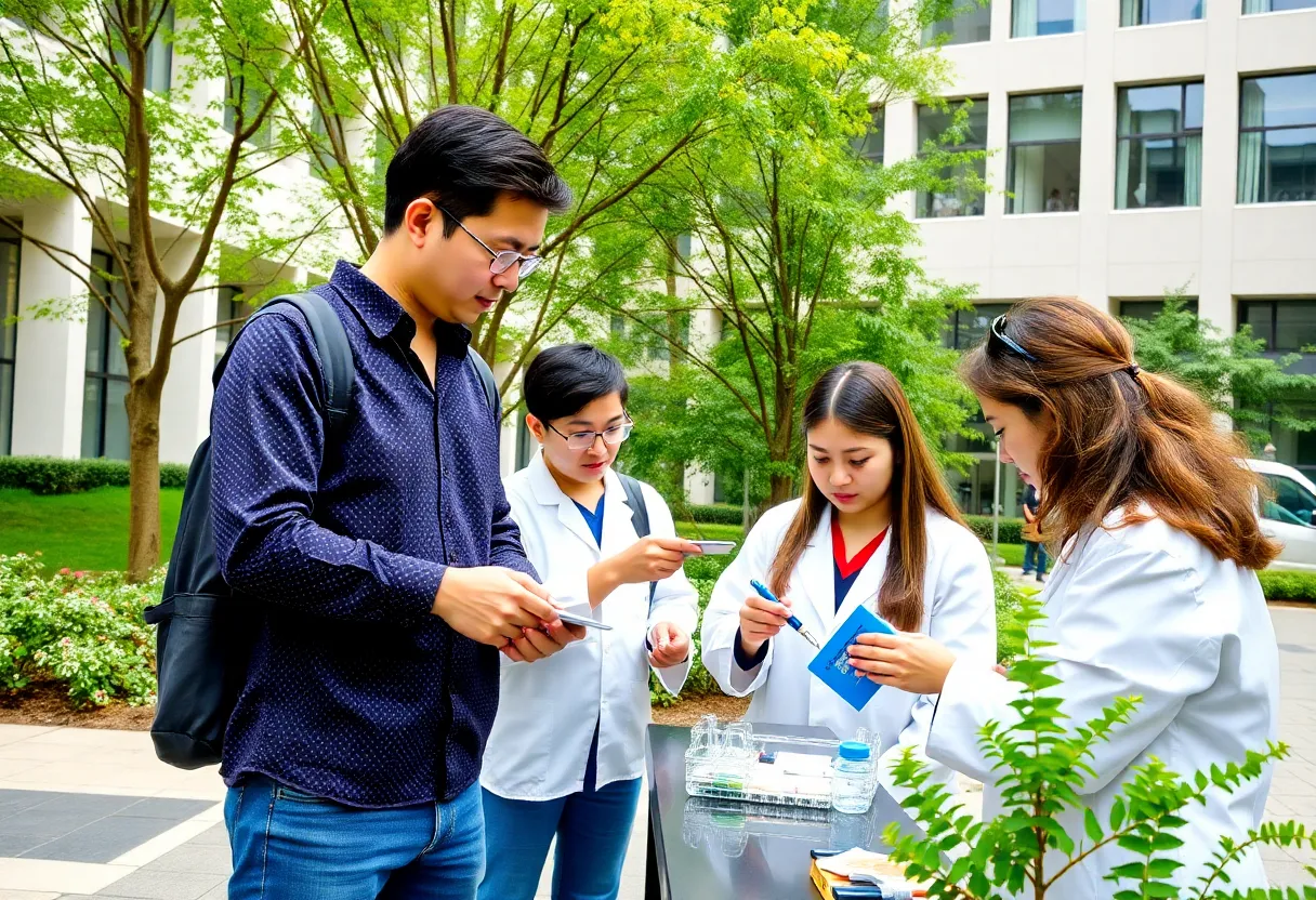 Researchers collaborating at UCLA campus