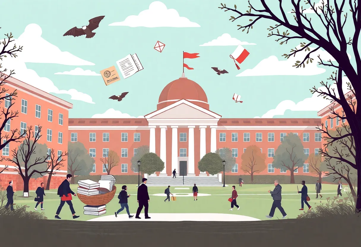 Symbolic representation of university funding cuts and rankings with a sports theme