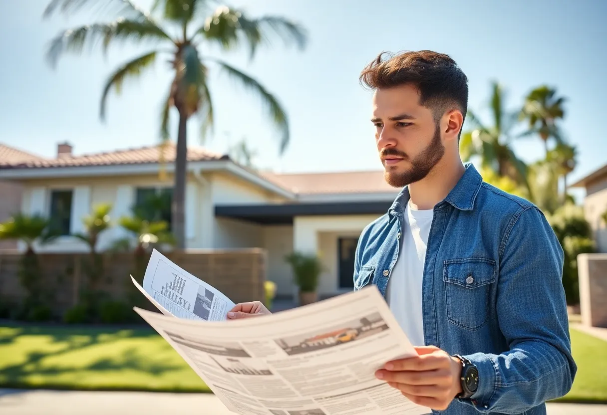 First-time home buyer in Los Angeles reviewing properties