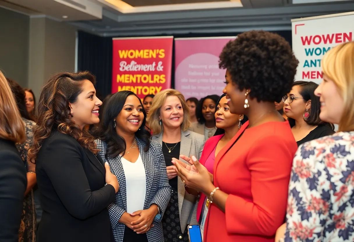 Women leaders engaging at a symposium