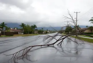 Wet road in Southern California after October storm