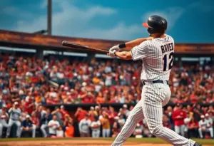 Toronto Blue Jays player hitting a grand slam in World Series