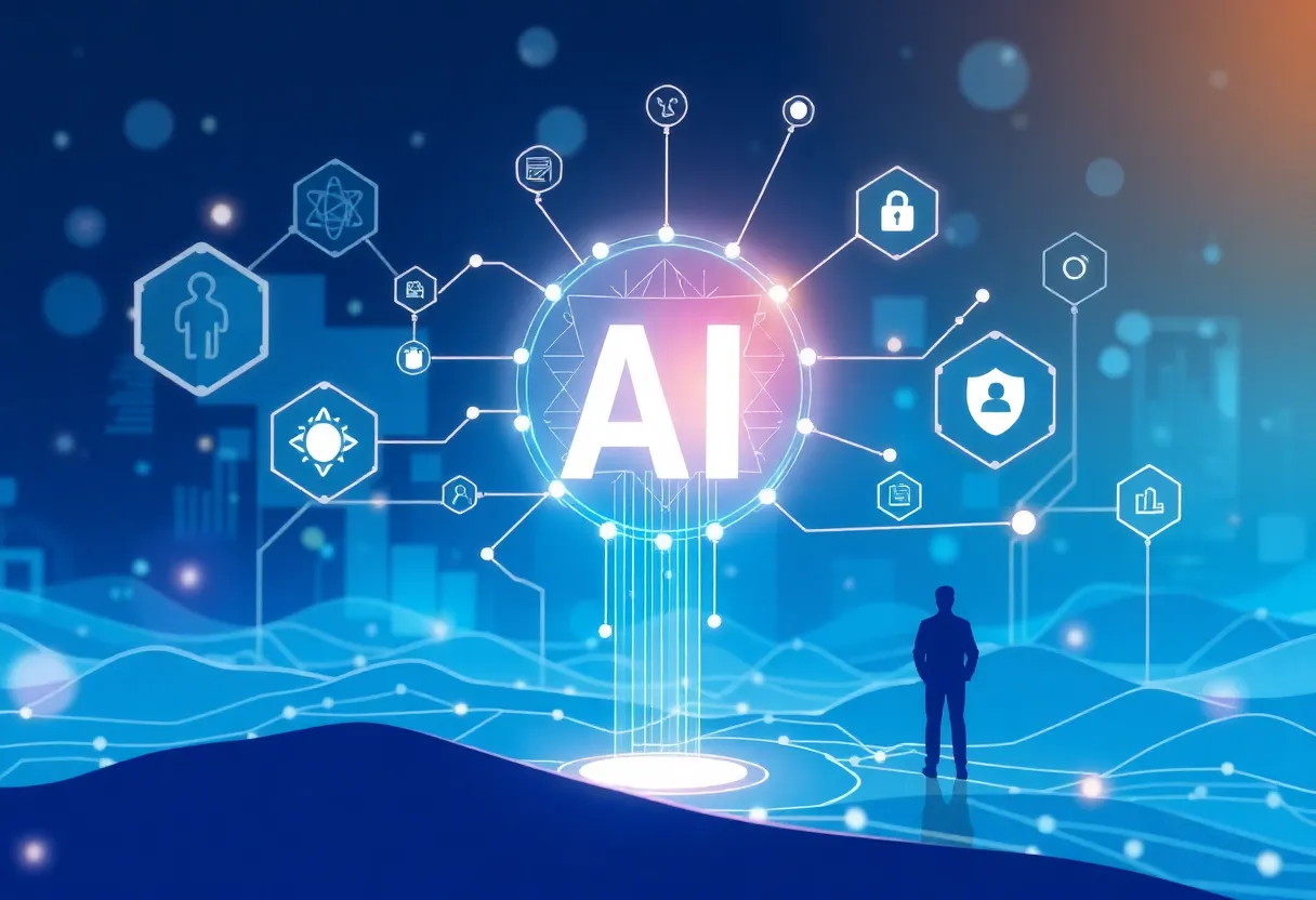 Illustration of AI technology with transparency and safety elements