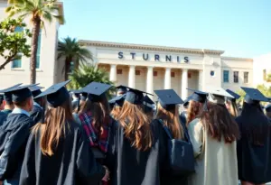 High school students celebrating their university acceptance