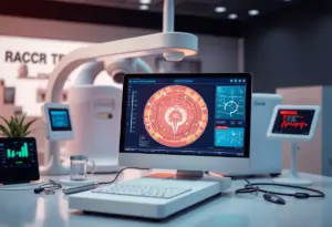Software application screen depicting cancer treatment planning.