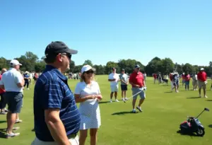 Celebrities and athletes participating in a charity golf tournament at Griffith Park Golf Course