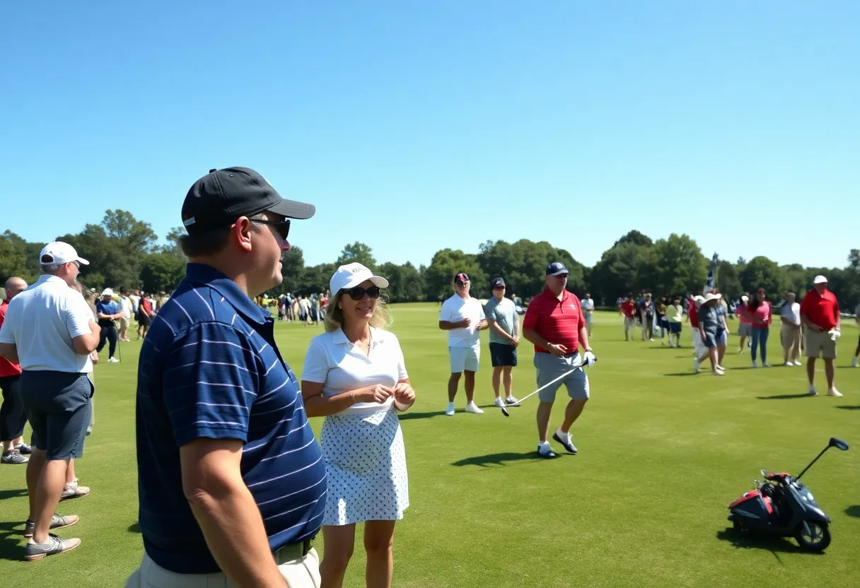 Celebrities and athletes participating in a charity golf tournament at Griffith Park Golf Course
