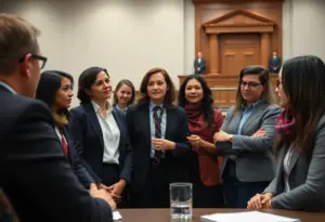 Faculty members discussing legal issues related to privacy rights.