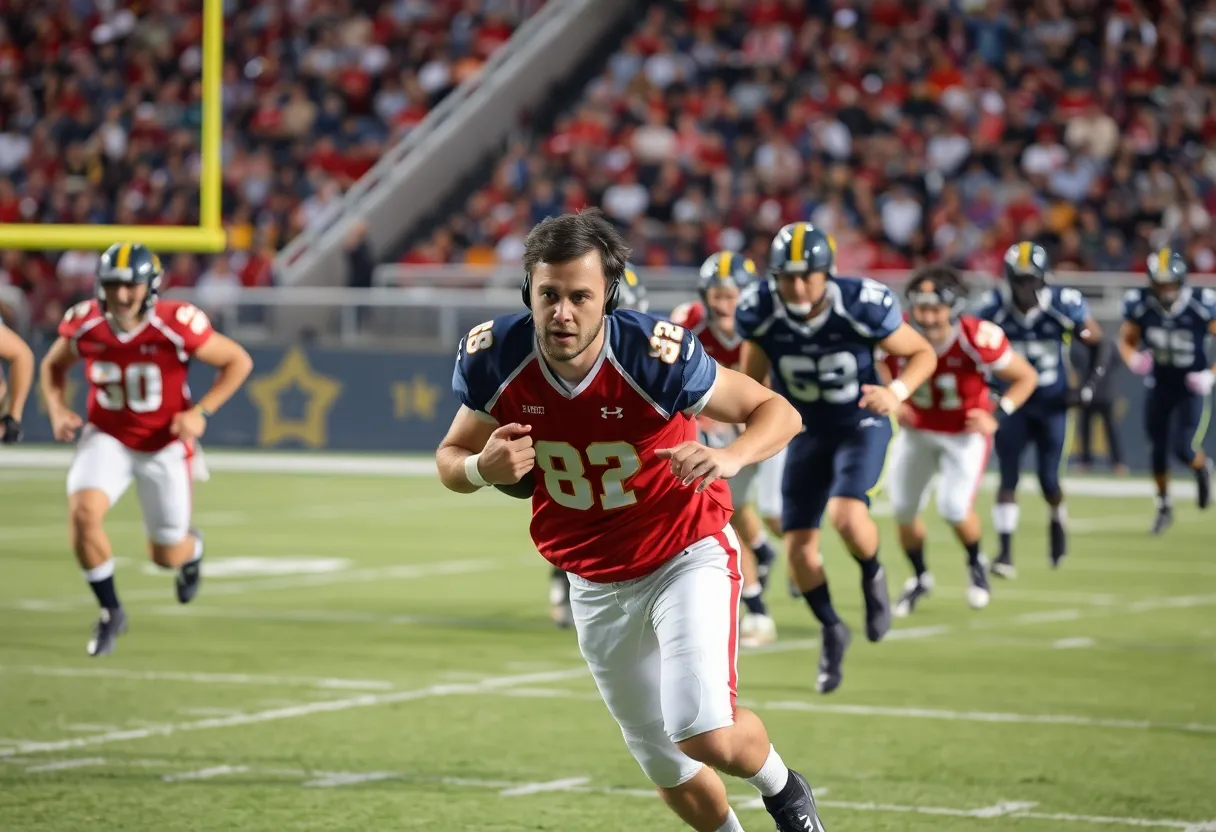 Chargers football team in action on the field