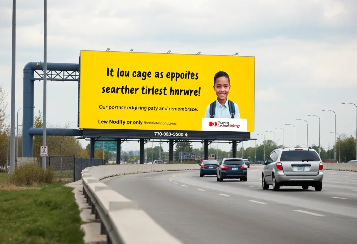 Billboard tribute to Charlie Kirk with an inspirational message