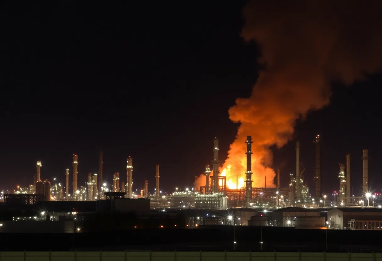 Fire and smoke at Chevron refinery in El Segundo