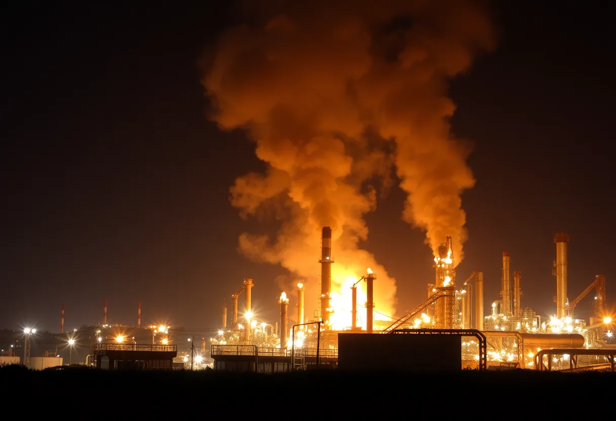 Flames and smoke at Chevron refinery in El Segundo