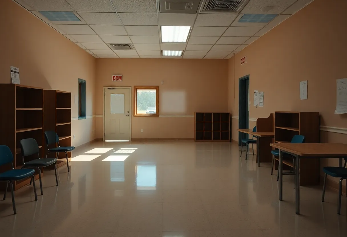 An interior view of a child welfare office signifying the importance of child protection.