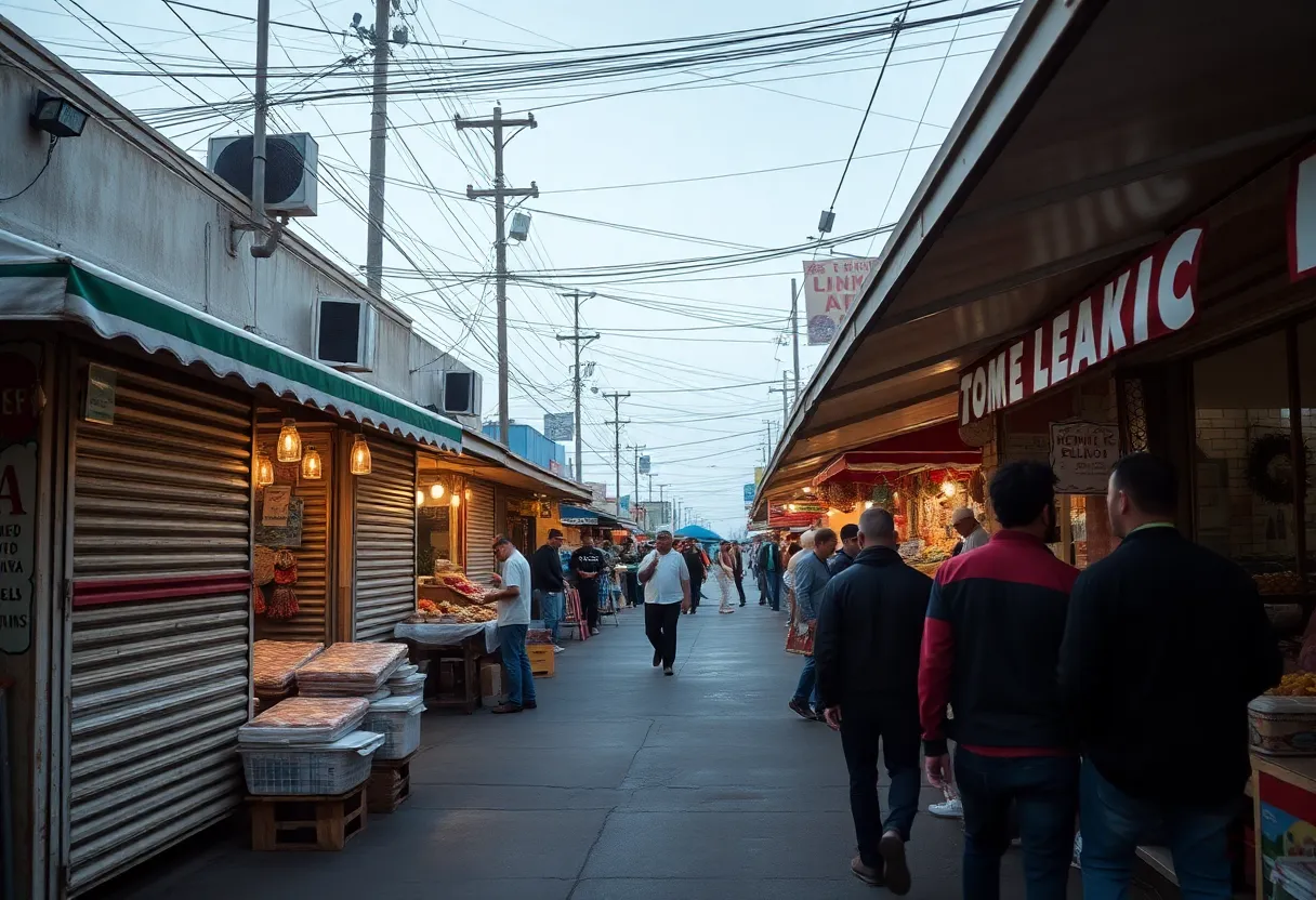 Closed stalls at El Mercadito due to ICE raids