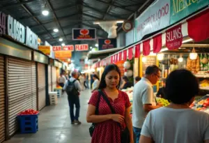 An empty stall in El Mercadito marketplace post ICE raids
