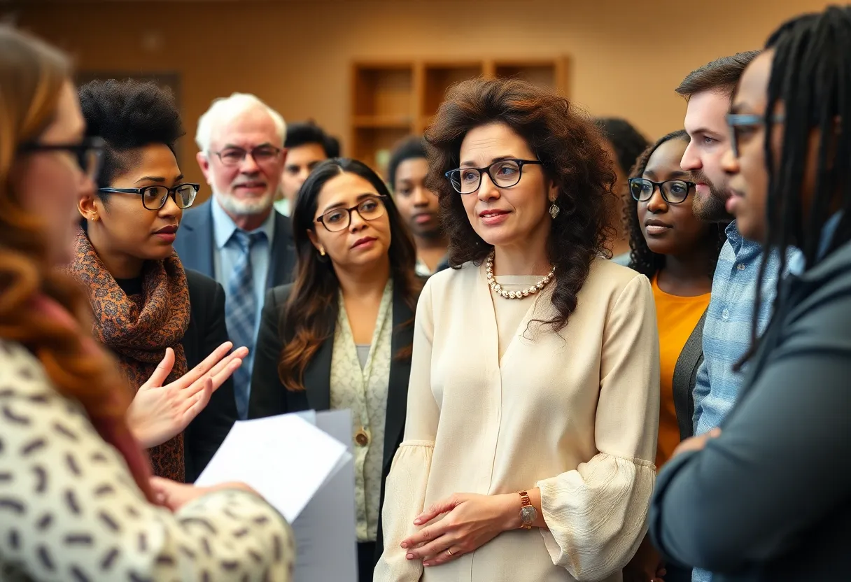 Group of university faculty discussing concerns about an investigation into antisemitism.