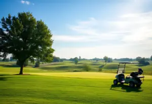 A beautiful golf course with a peaceful setting representing hope and resilience.