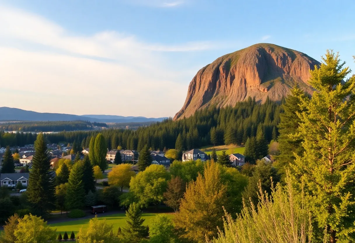 Scenic view of Gresham Butte and surrounding parks in Gresham, Oregon