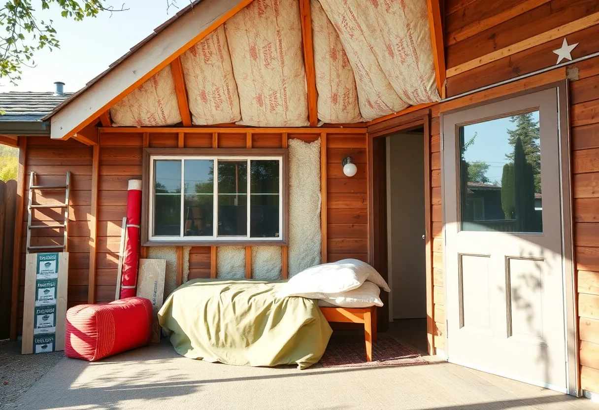 Different types of home insulation showcased in a Los Angeles home.