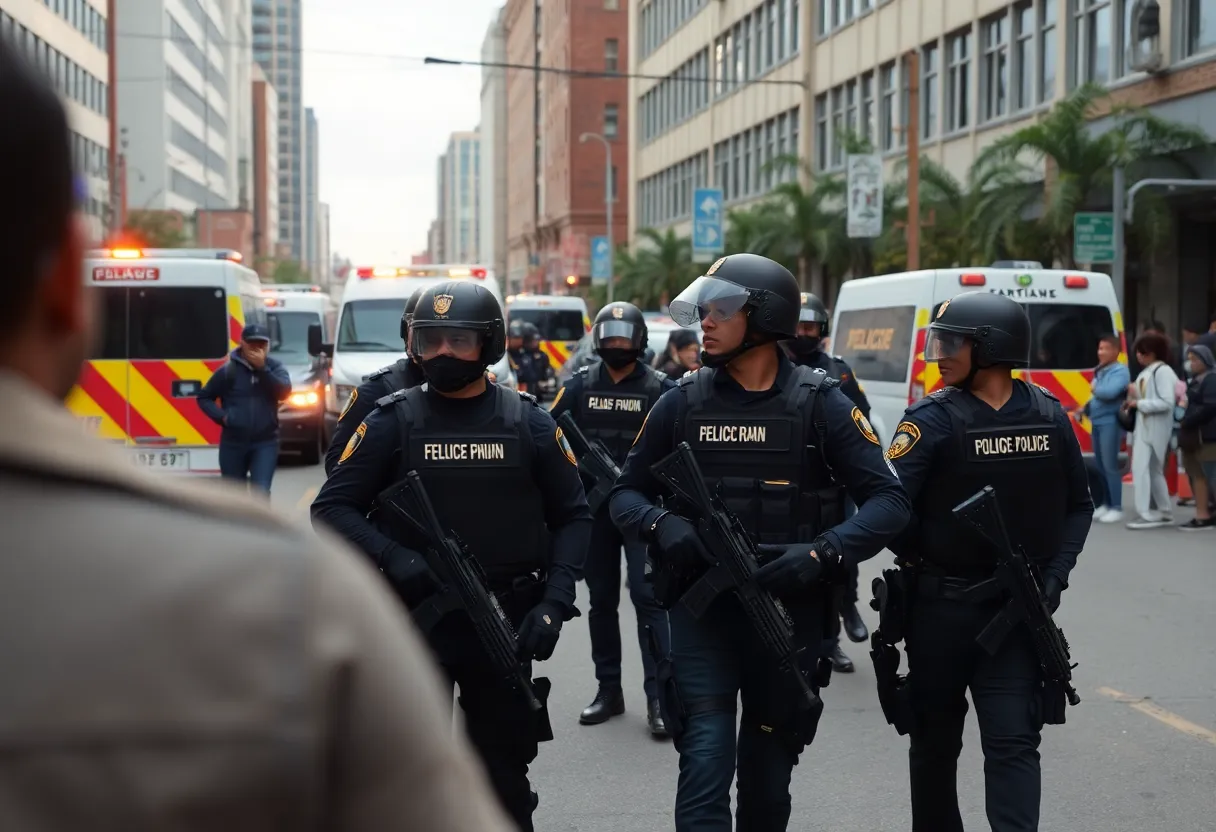 Federal agents conducting an immigration enforcement operation