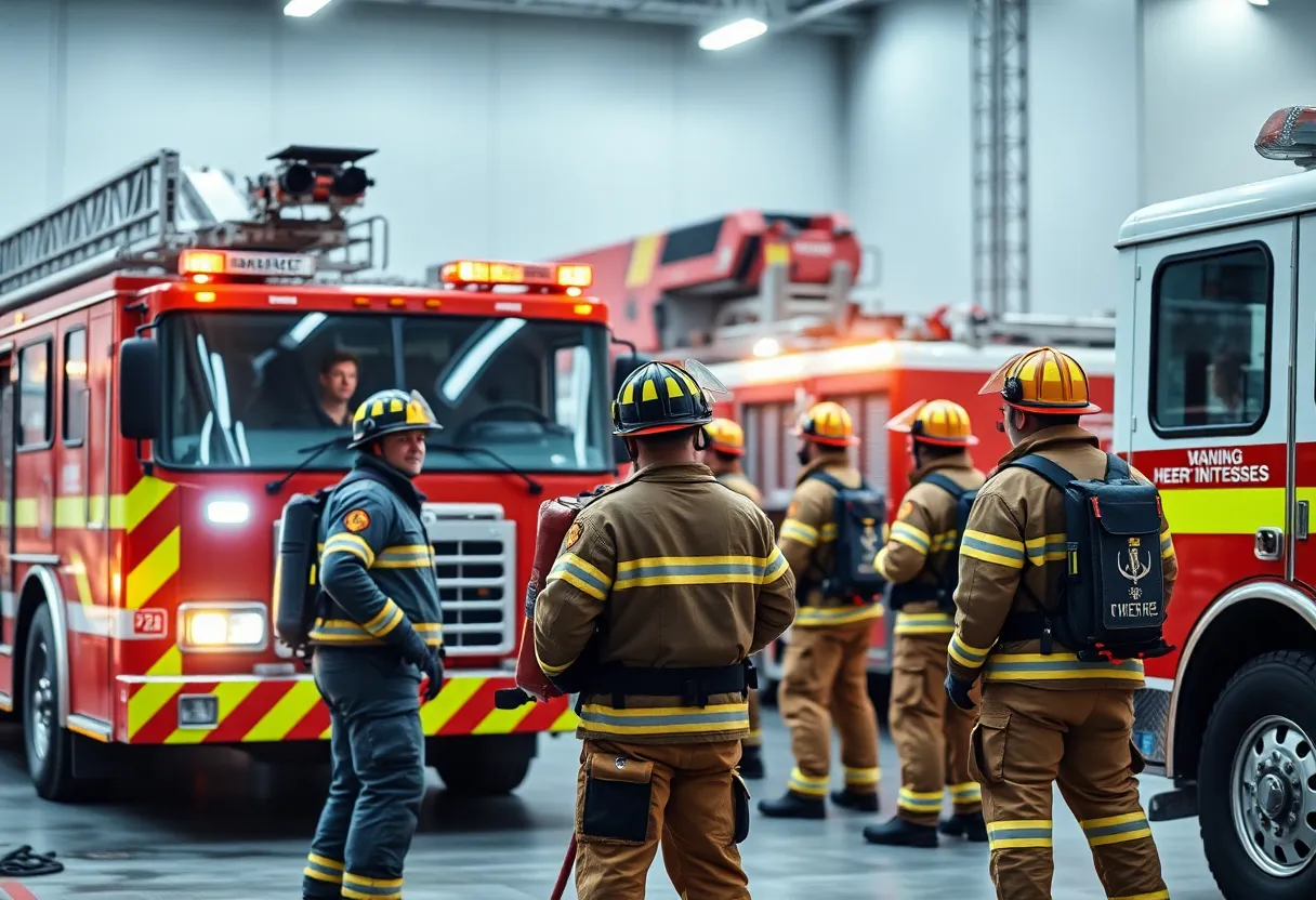 Firefighters from the Los Angeles Fire Department during a training exercise.
