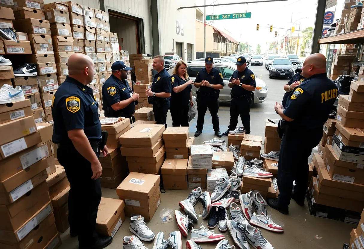 LAPD conducting a raid on CoolKicks sneaker warehouse