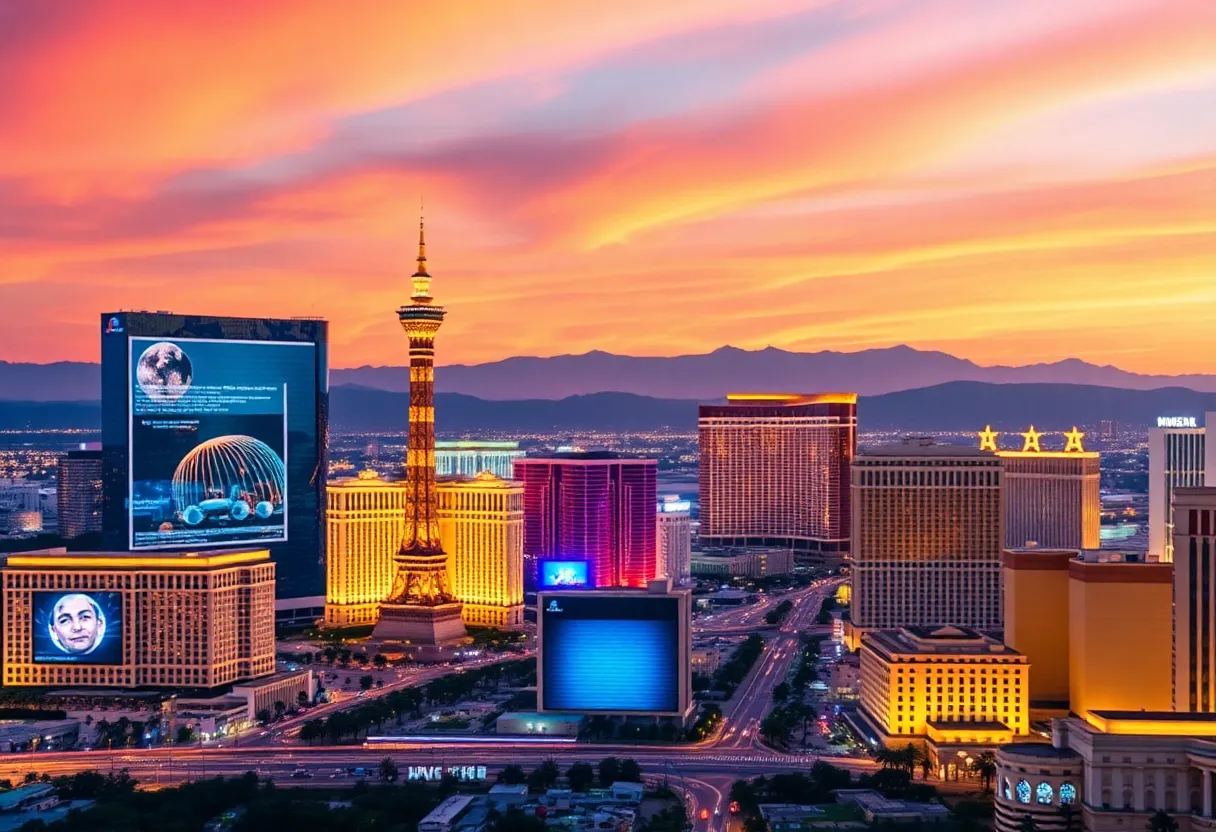 Vibrant Las Vegas skyline representing the tech industry