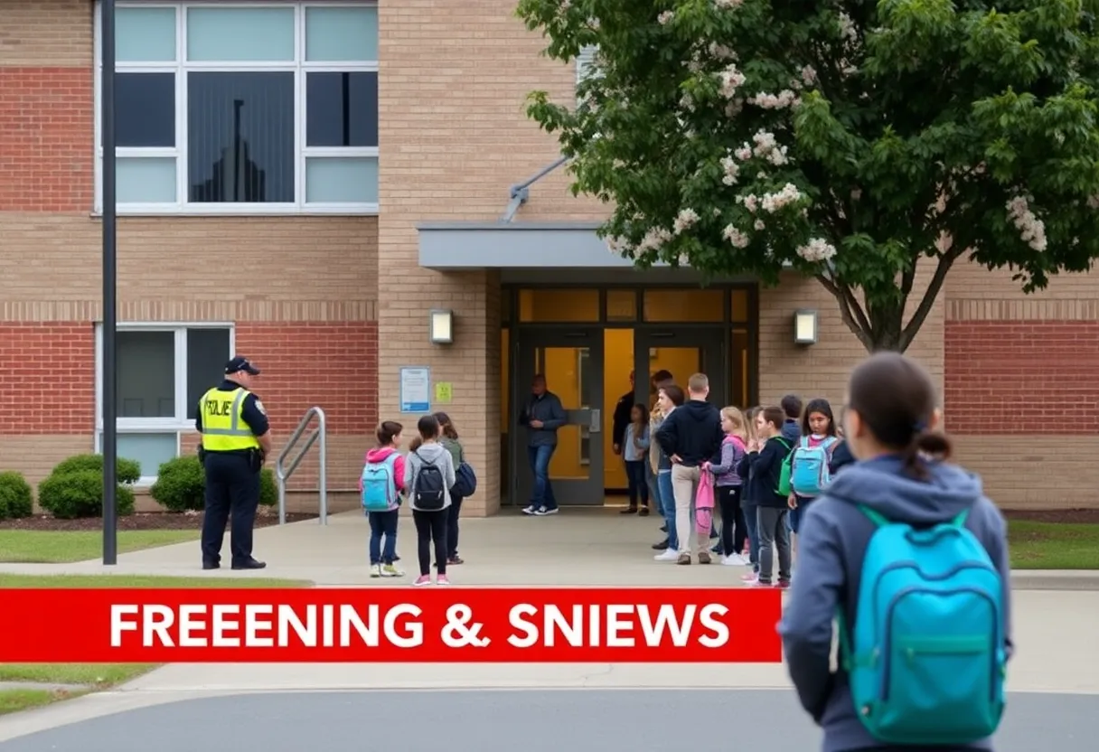 Police outside Los Angeles Academy Middle School during lockdown
