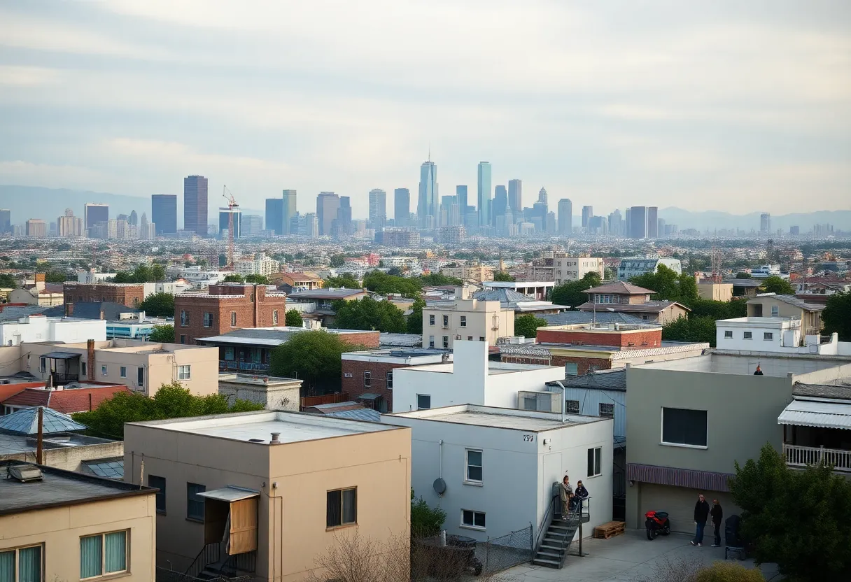 View of Los Angeles skyline symbolizing community resilience and support.