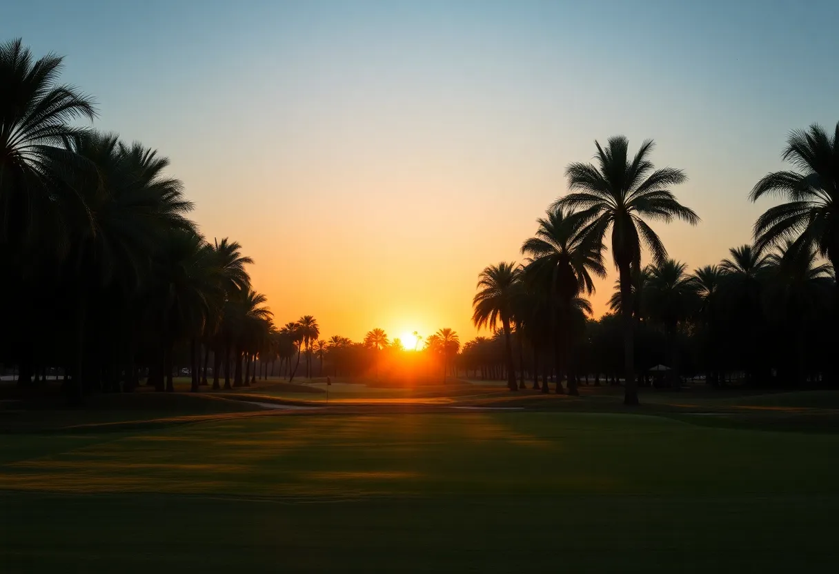 A beautiful golf course in Los Angeles capturing the essence of relaxation and leisure