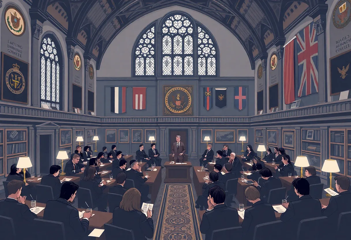 An illustration representing the Oxford Union and its recent controversies