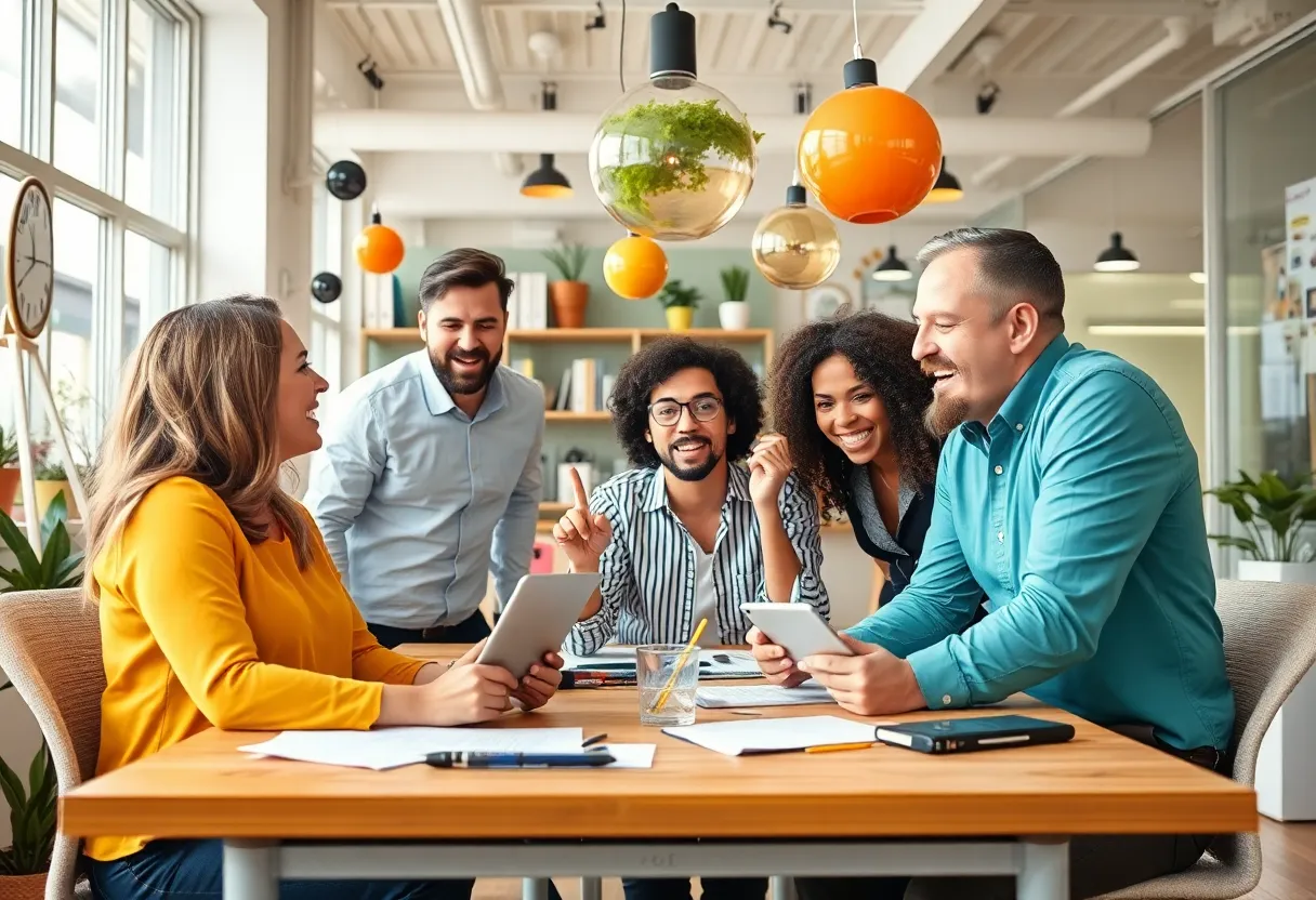 Creative workspace of Party Land Advertising Agency