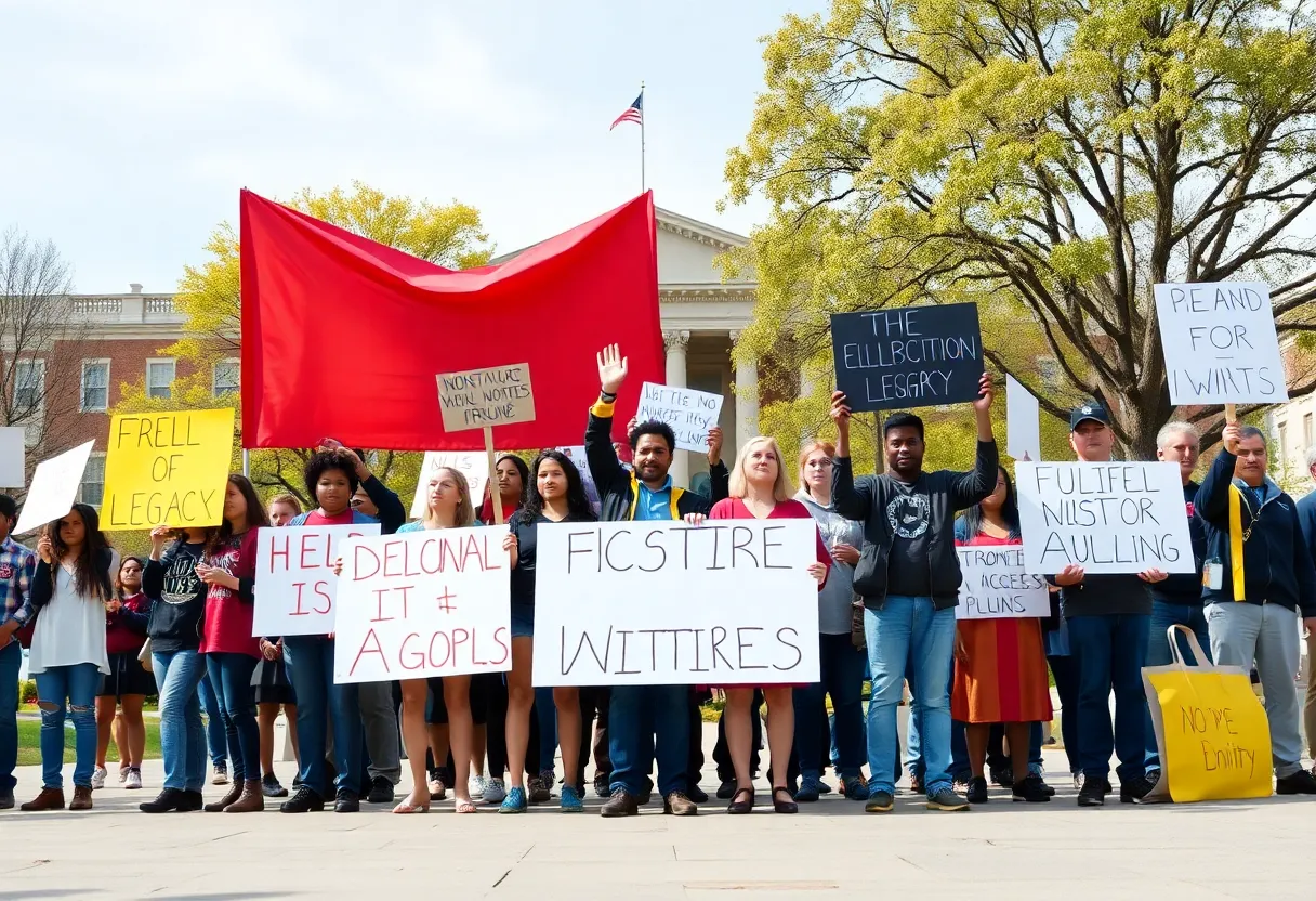 A graphic representation of political divisions on a college campus