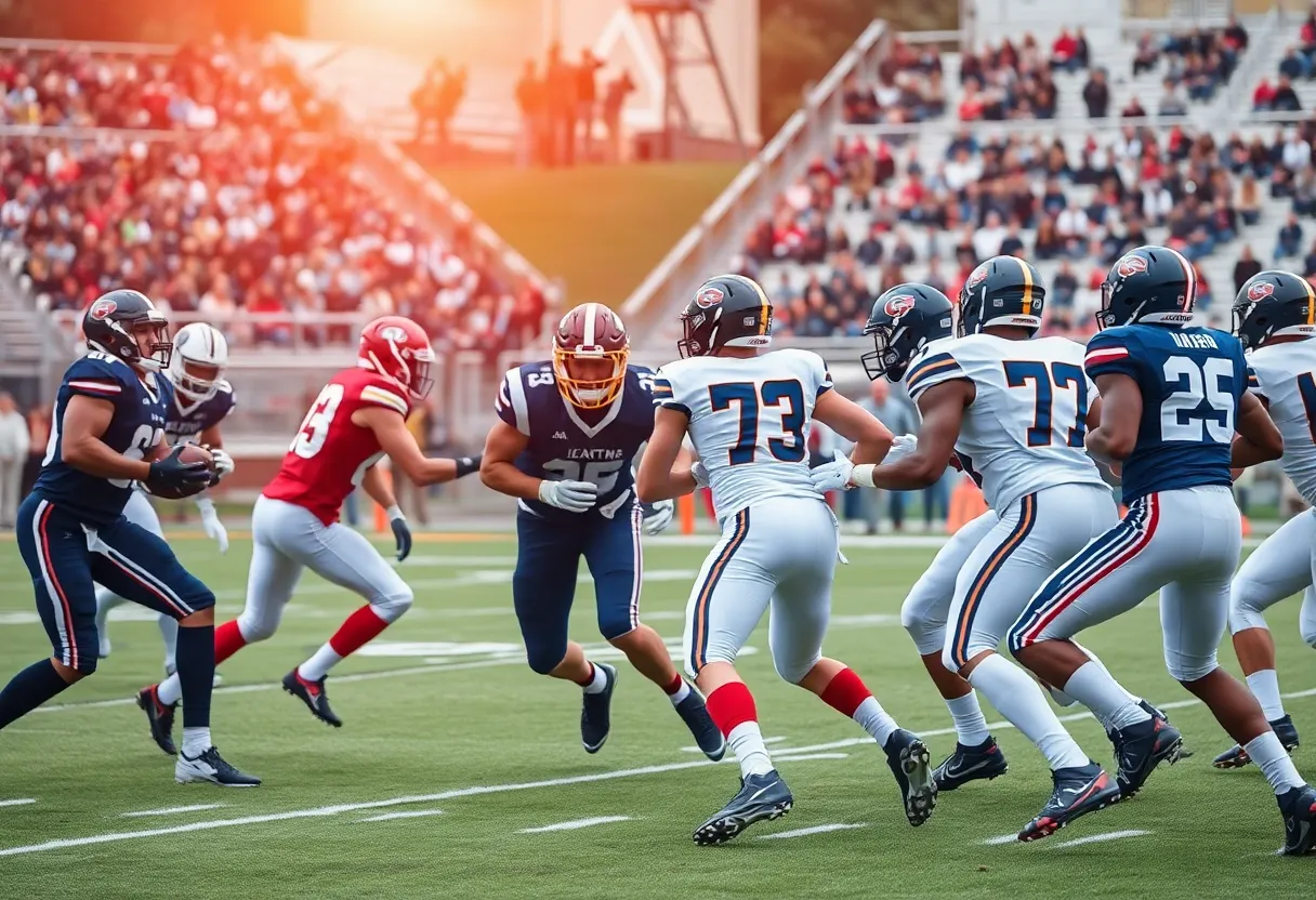An intense football match between the Ravens and Chargers showcasing defensive plays.