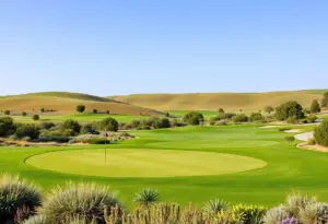 A scenic view of the new sustainable golf course in San Fernando Valley