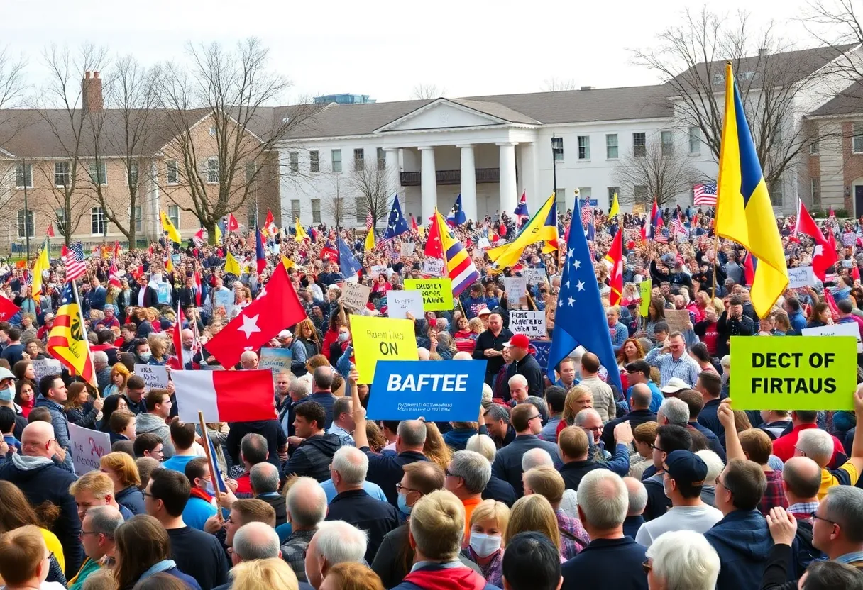 Crowd at Turning Point USA rally honoring Charlie Kirk
