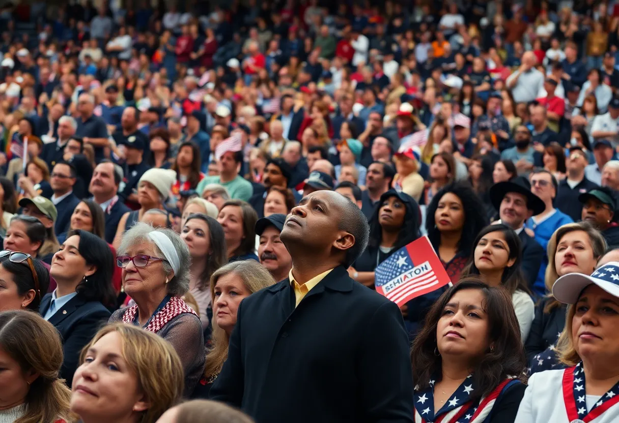 Crowd at Turning Point USA tribute event for Charlie Kirk