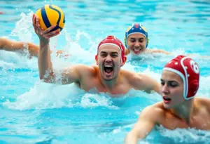UCLA men's water polo team competing in a match
