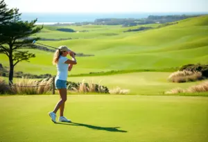 UCLA women's golf team competing at Stanford Intercollegiate