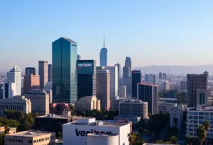 Los Angeles cityscape affected by Verizon outages