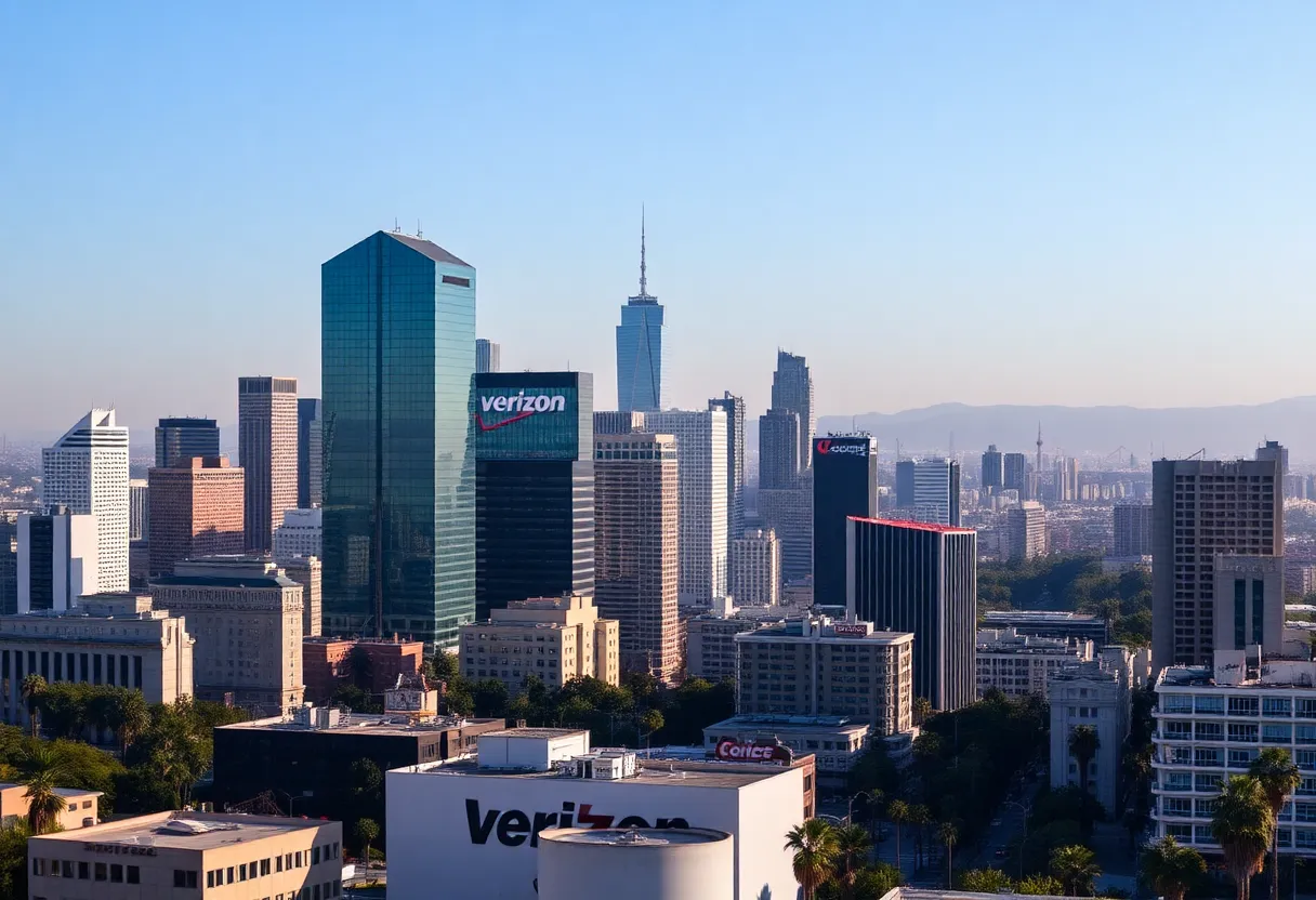 Los Angeles cityscape affected by Verizon outages